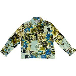 Chico's Tropic Life Cotton Multi-Color Zip Front Jacket